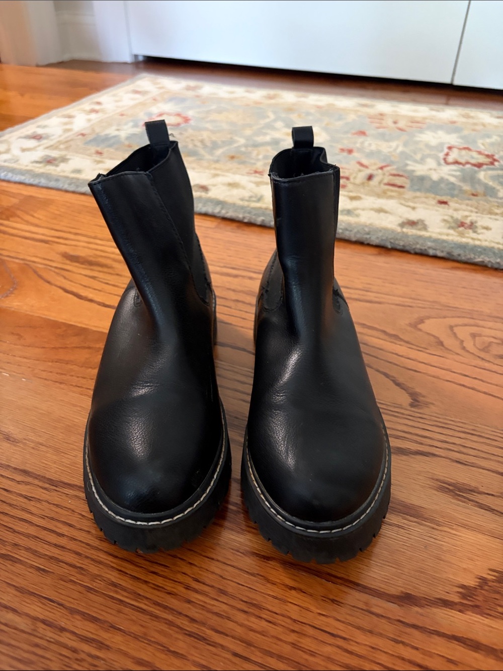 DV by Dolce Vita Black Leather Women's Chelsea Booties